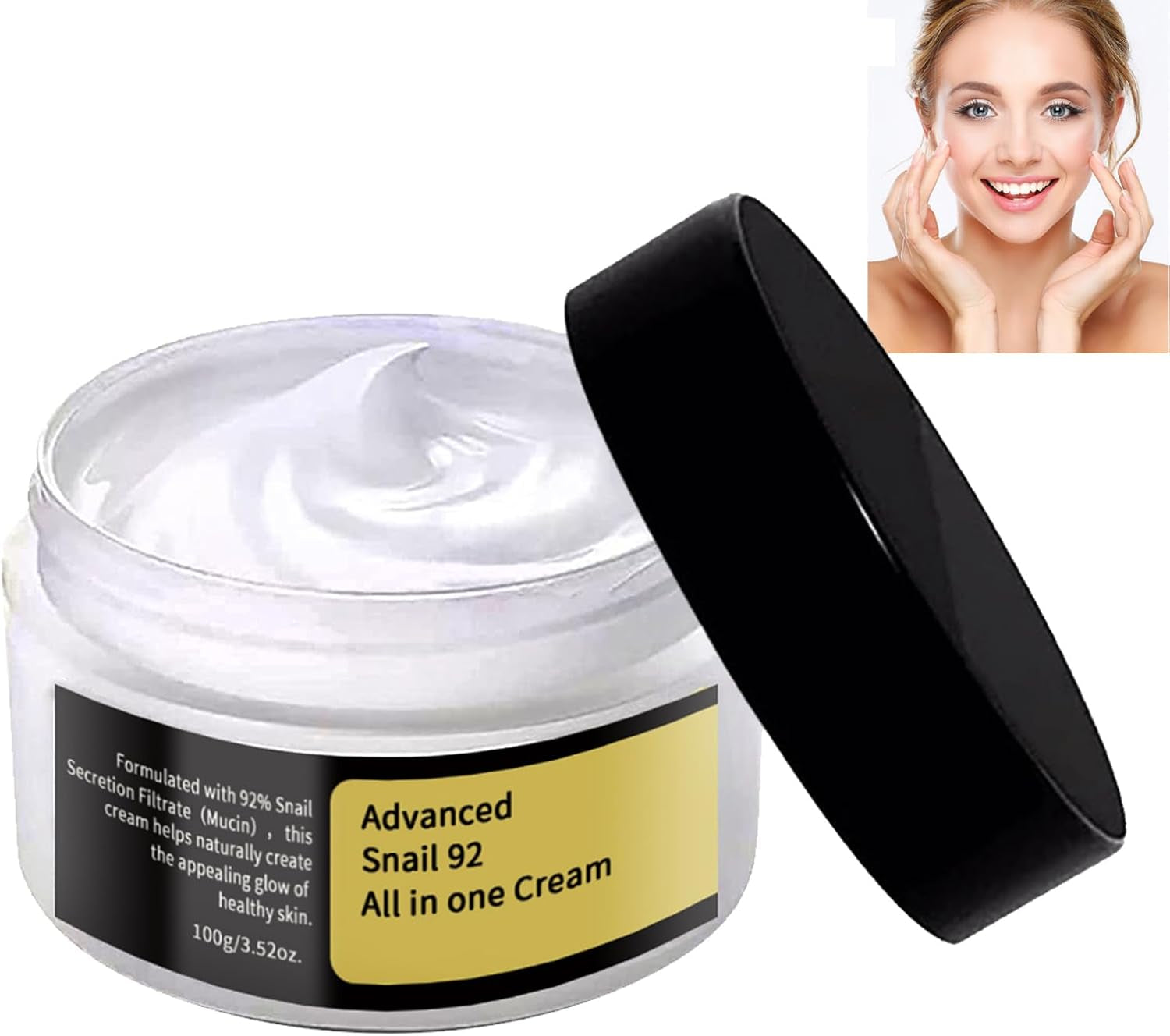Snail Essence Cream,Moisturizing Snail Mucin Secretion Filtrate,Anti Wrinkle Moisturizing Facial Cream,Facial Moisturiser anti Aging,Skin Care anti Wrinkle Moisturizing Facial Cream,100G