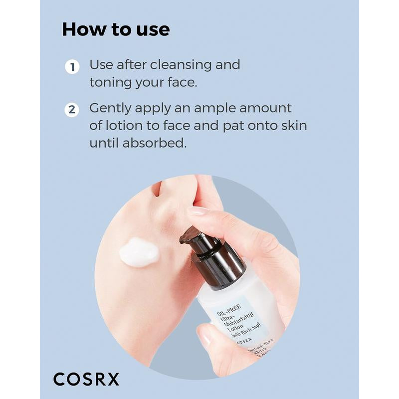[COSRX Official] Oil Free Ultra Moisturizing Lotion (100Ml) | SOOTHES & HYDRATES OILY, BREAKOUT-PRONE SKIN