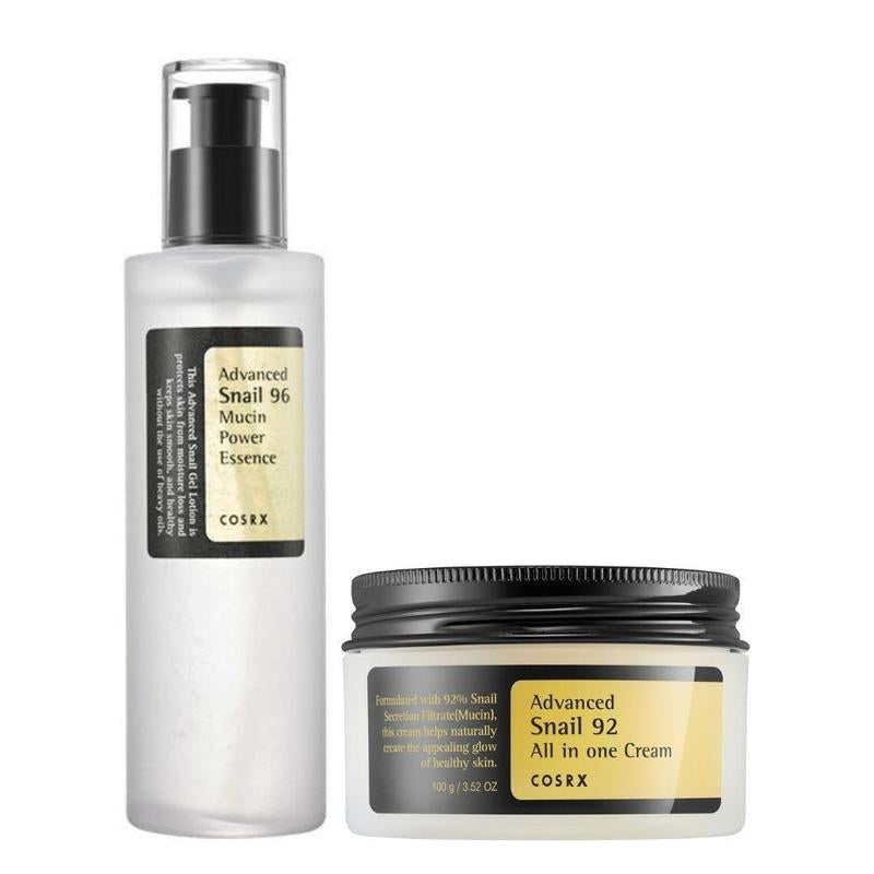 Cosrx - Advanced Snail Essence & All in One Cream Bundle (2 X 3.3Oz) Moisture Skincare Hydrate Lightweight Hydrate Lightweight