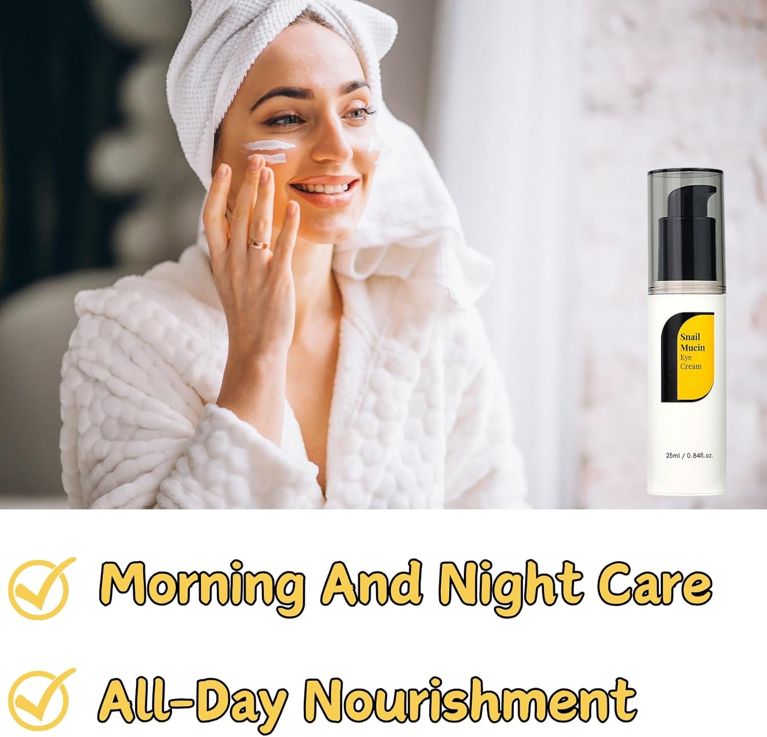 Snail Eye Cream, Brightening under Eye Cream with Snail Mucin&Retinol, Eye Cream anti Aging for Fine Lines&Dark Circles, Eye Bags Remover Women&Mens Eye Cream, Eye Care Products for All Skin