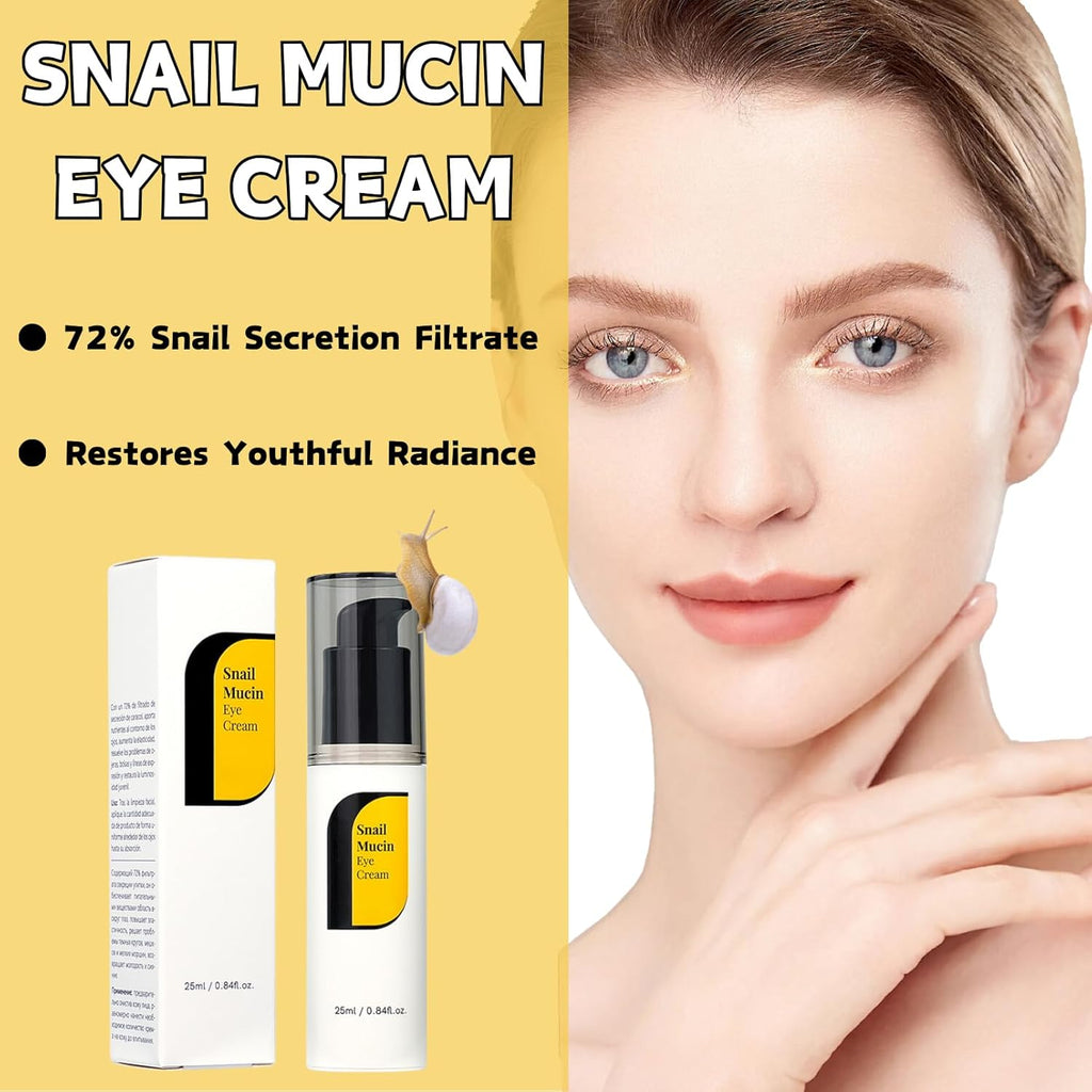 Snail Eye Cream, Brightening under Eye Cream with Snail Mucin&Retinol, Eye Cream anti Aging for Fine Lines&Dark Circles, Eye Bags Remover Women&Mens Eye Cream, Eye Care Products for All Skin